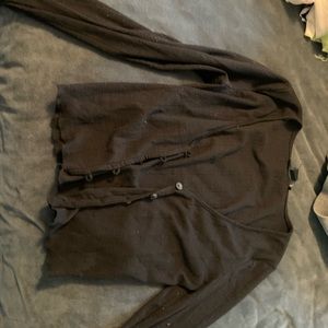 Cropped button up black cardigan